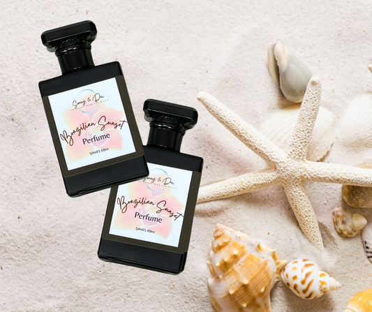 Introducing Brazilian Sunset Perfume from our Brazilian Beauty collection. Immerse yourself in the enchanting symphony of black amber plum, delicate jasmine blooms, and luscious vanilla woods, wrapping you in a luxurious fragrant embrace.