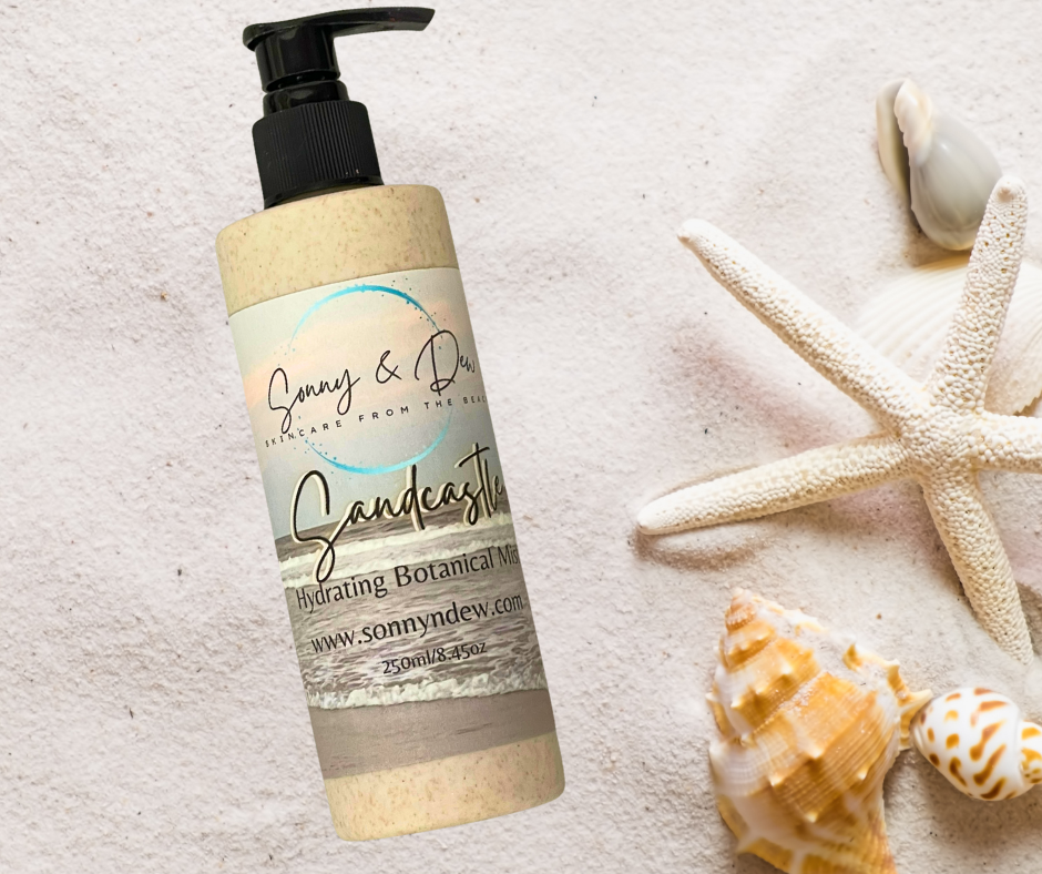 Embark on a sensory journey and lavish your skin with the harmonious blend of warm, rich vanilla and creamy sweet coconut in Sandcastle Moisturizing Natural Body Lotion. Now available in a convenient 8.45oz bottle made with biodegradable wheat straw plastic, this lotion is your go-to solution for quenching the thirst of dry skin.